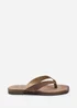 Where's That From Lirena Square Toe Camel Suede Flip Flop Sandal - Size 7 Image 2