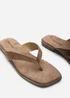 Where's That From Lirena Square Toe Camel Suede Flip Flop Sandal - Size 7 Image 5