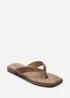 Where's That From Lirena Square Toe Camel Suede Flip Flop Sandal - Size 7 Image 3