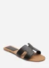Where's That From Grazia Cut Out Design Slide On Sandals With Contrast Stitching - 8 Image 2