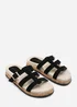Where's That From Bambi Multi Strap Footbed Black Suede Sandal - Size 6 Image 4