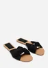 Where's That From Lavina Knot Detail Black Suede Slide On Sandal - 7 Image 5