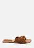 Where's That From Lavina Knot Detail Cognac Suede Slide On Sandal - 4 Image 2