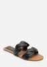 Where's That From Julietta Two Strap Braided Dark Brown Slip On Sandals With Contrast Stitching - 7 Image 2