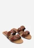 Where's That From Julietta Two Strap Braided Tan Slip On Sandals With Contrast Stitching - 8 Image 4