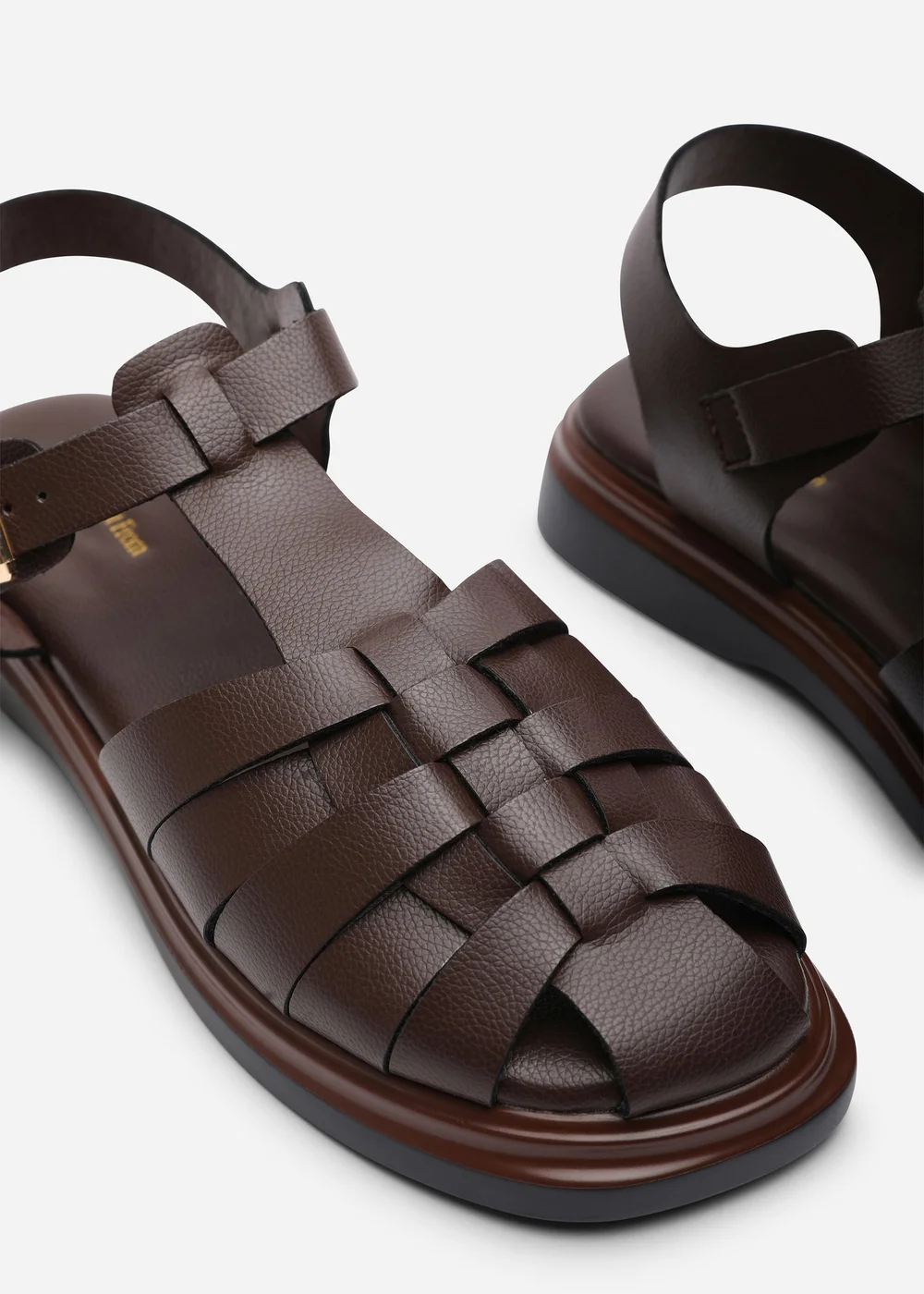 Where's That From Chime Fisherman Flatform Dark Brown Sandal - 5 Image 5