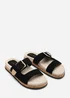 Where's That From Avenue Buckle Footbed Black Suede Sandal - Size 7 Image 4