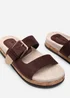 Where's That From Avenue Buckle Footbed Dark Brown Suede Sandal - Size 5 Image 5