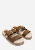 Where's That From Avenue Large Buckle Footbed Khaki Suede Sandal - Size 6 Image 4