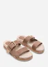 Where's That From Avenue Buckle Footbed Camel Suede Sandal - Size 5 Image 4