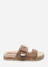 Where's That From Avenue Buckle Footbed Camel Suede Sandal - Size 5 Image 2