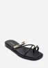 Where's That From Zelina Strappy Metal Toe Loop Black Slide On Sandal - 7 Image 2