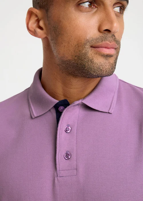 Cotton Traders Lavender long Sleeve Polo Shirt - 3XL Image 4