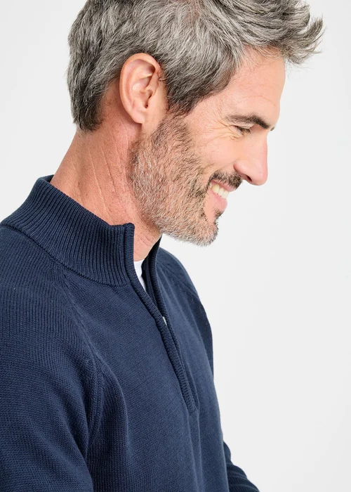 Cotton Traders Dark Sky Cotton Half Zip Jumper - L Image 3