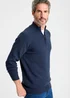 Cotton Traders Dark Sky Cotton Half Zip Jumper - L Image 1