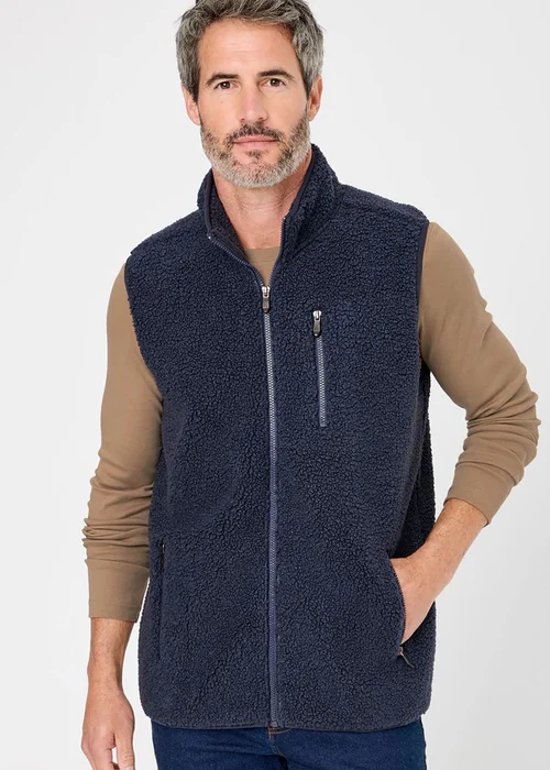Cotton Traders Dark Sky Sherpa Fleece Gilet - 3XL Image 1