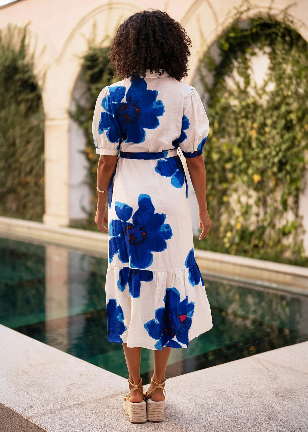 Yumi Blue Scattered Floral Shirt Dress - 18 Image 2