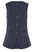 Long Tall Sally Navy Blue Pinstripe Waistcoat - 12 Image 5