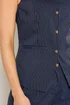 Long Tall Sally Navy Blue Pinstripe Waistcoat - 12 Image 4