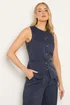 Long Tall Sally Navy Blue Pinstripe Waistcoat - 12 Image 1