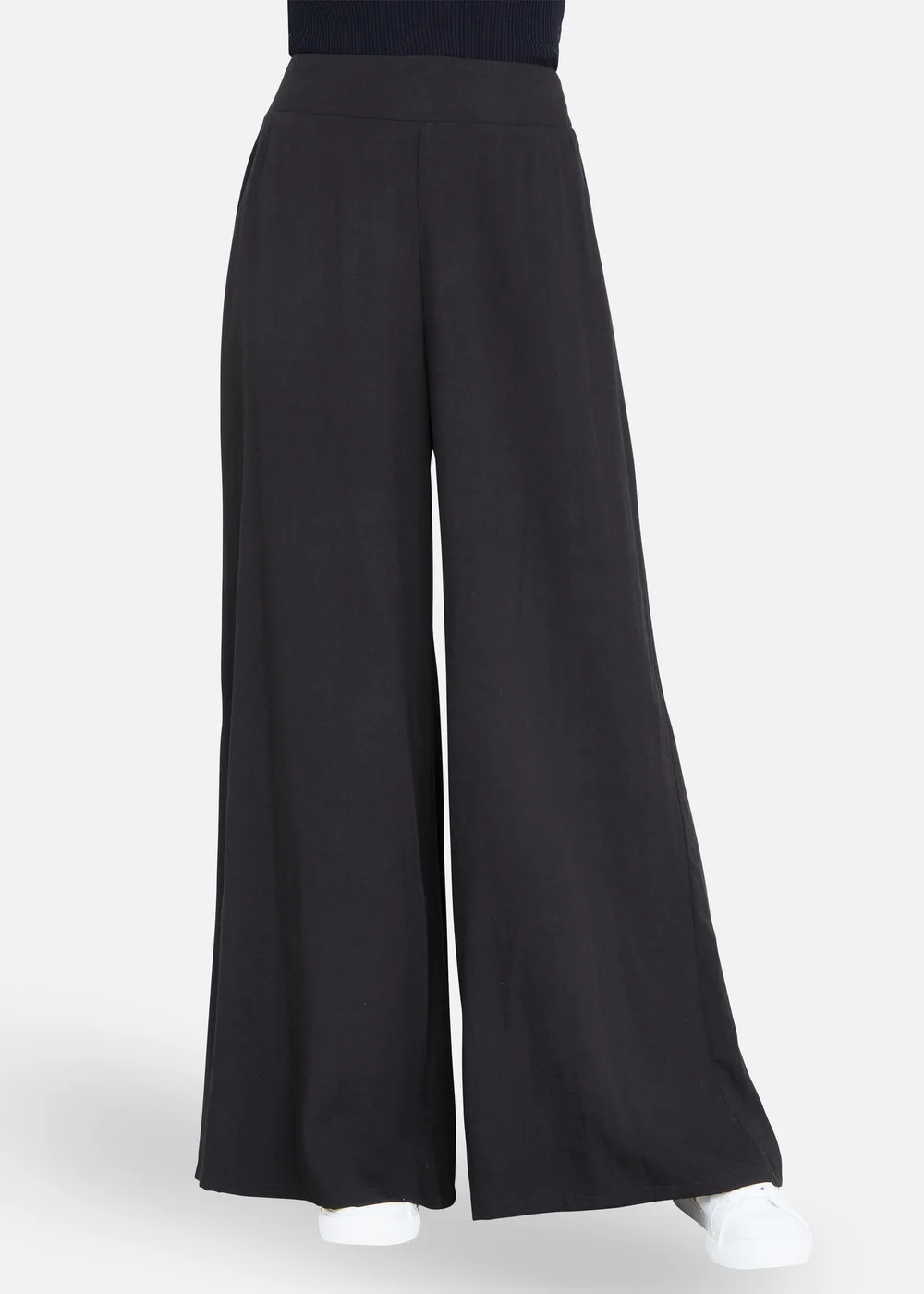 Yumi Black Wide Leg Palazzo Trousers - 10 Image 2