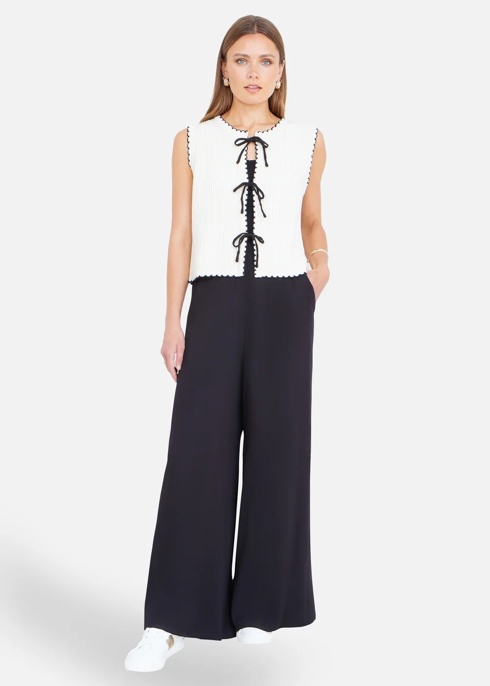 Yumi Black Wide Leg Palazzo Trousers - 10 Image 3