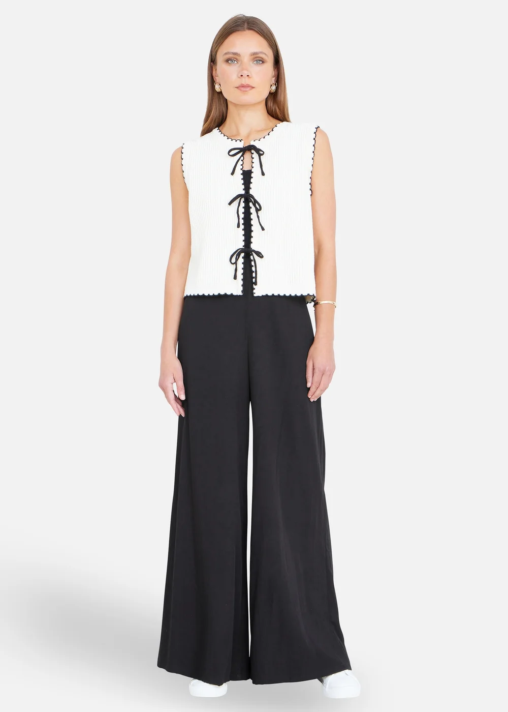 Yumi Black Wide Leg Palazzo Trousers - 10 Image 1