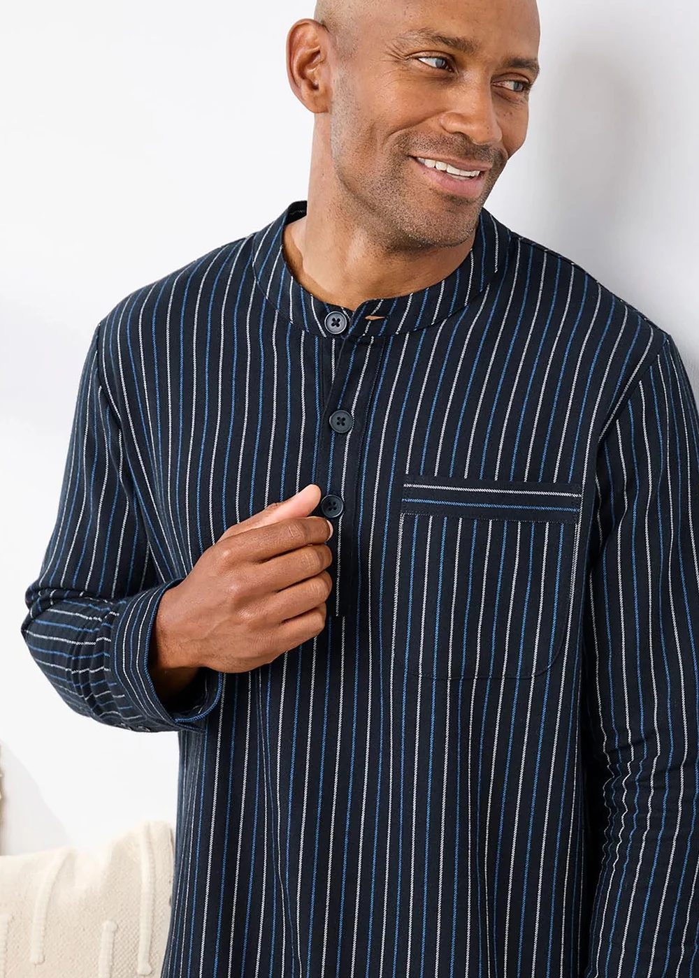 Cotton Traders Black Cotton Brushed Nightshirt - 4XL Image 3