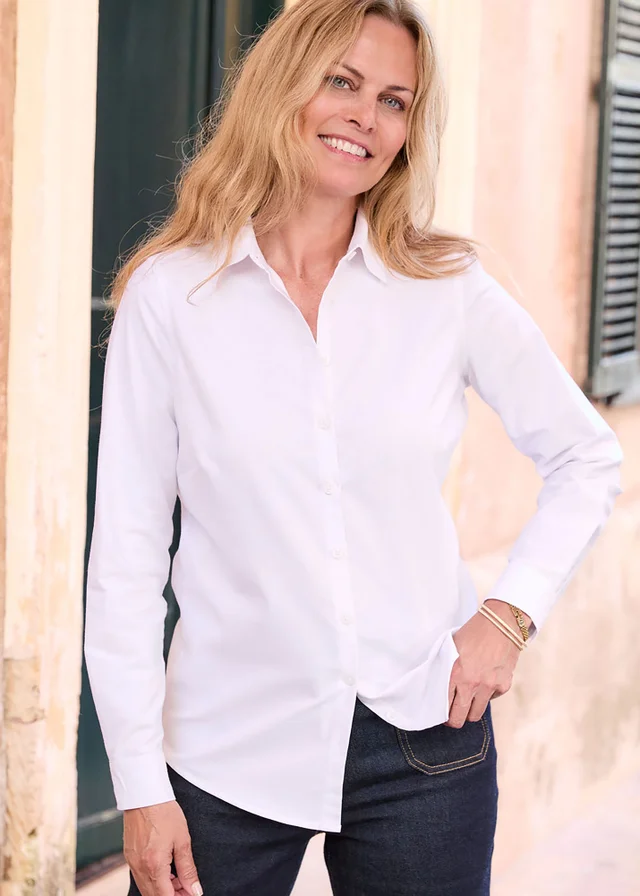 Cotton Traders White Oxford Shirt