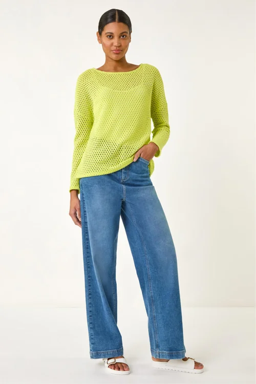 Roman Lime Crochet Cotton Jersey Top - 20 Image 2