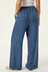 Roman Blue Petite Stripe Pull On Stretch Trouser - 16 Image 3