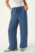 Roman Blue Petite Stripe Pull On Stretch Trouser - 16 Image 4