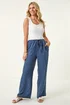 Roman Blue Petite Stripe Pull On Stretch Trouser - 16 Image 2