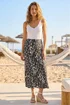 Roman Black Animal Print Stretch Maxi Skirt - 10 Image 1