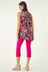Roman Black Abstract Print Stretch Vest Top - 16 Image 4