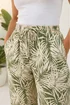 Roman Khaki Petite Leaf Print Wide Leg Trouser - 10 Image 4