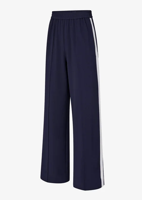 Cotton Traders Navy Side Stripe Pull On Trousers - 14/L29 Image 3