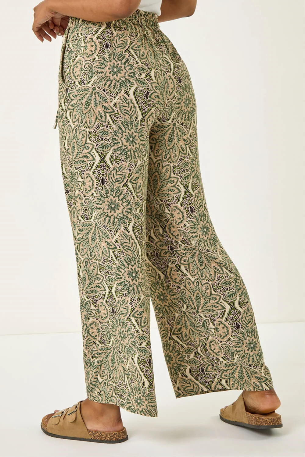 Roman Stone Petite Paisley Print Wide Leg Trouser - 16 Image 3