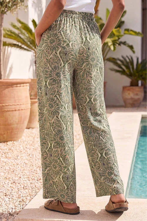 Roman Stone Petite Paisley Print Wide Leg Trouser - 8 Image 3