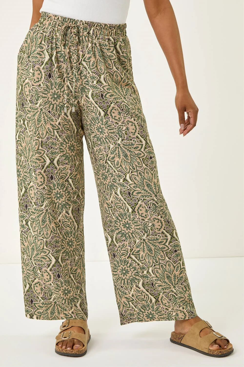 Roman Stone Petite Paisley Print Wide Leg Trouser - 16 Image 4