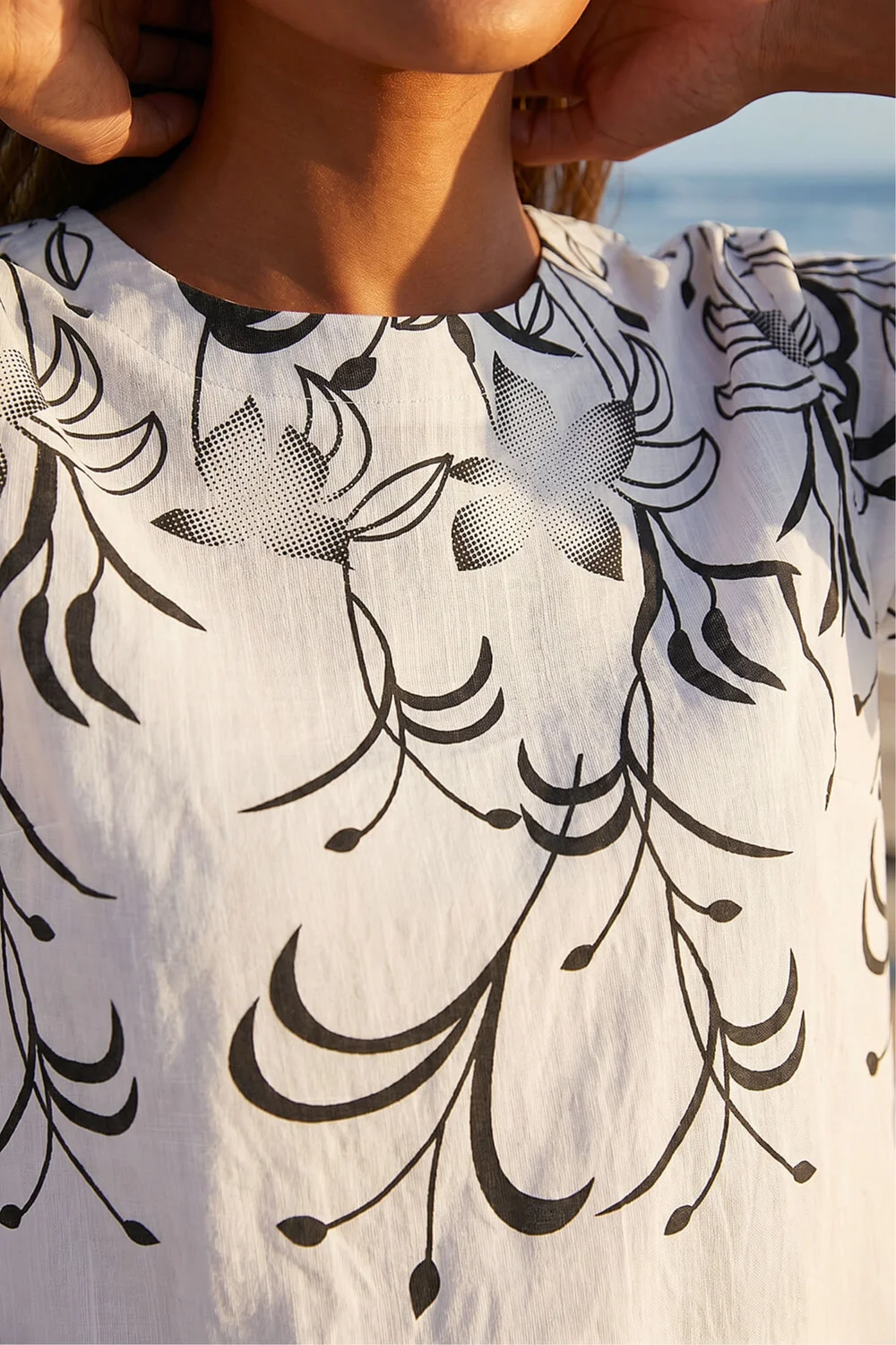 Roman Ivory Floral Mono Print Top - 10 Image 4