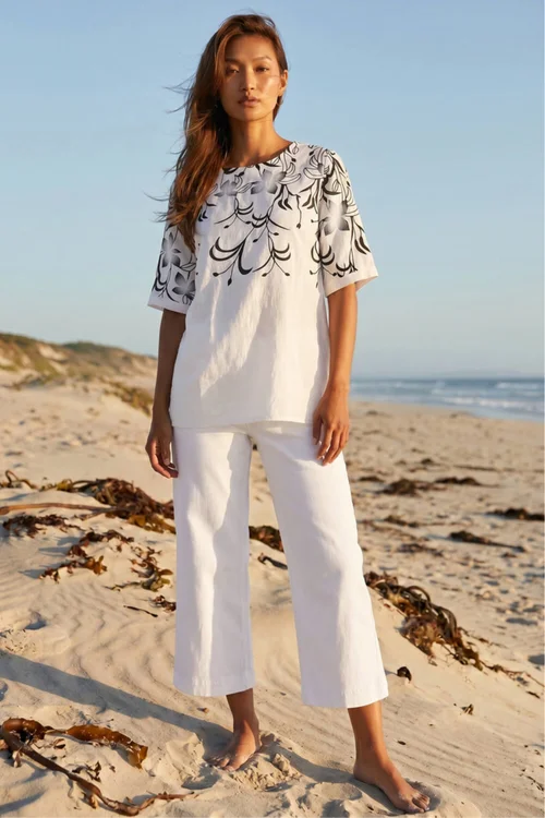 Roman Ivory Floral Mono Print Top - 10 Image 2