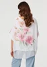 Izabel London White Floral 3/4 Sleeve Layered Tunic Blouse - 8 Image 2