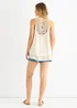 Gini London Beige Crochet Panel Double Layer Long Top - M/L Image 2