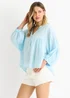 Gini London Sky Blue Cotton Oversized Top - M/L Image 4
