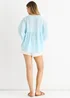 Gini London Sky Blue Cotton Oversized Top - M/L Image 2