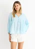 Gini London Sky Blue Cotton Oversized Top - M/L Image 3