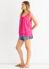 Gini London Pink Crochet Panel Double Layer Long Top - M/L Image 4