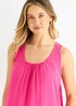 Gini London Pink Crochet Panel Double Layer Long Top - M/L Image 3