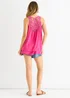 Gini London Pink Crochet Panel Double Layer Long Top - M/L Image 2